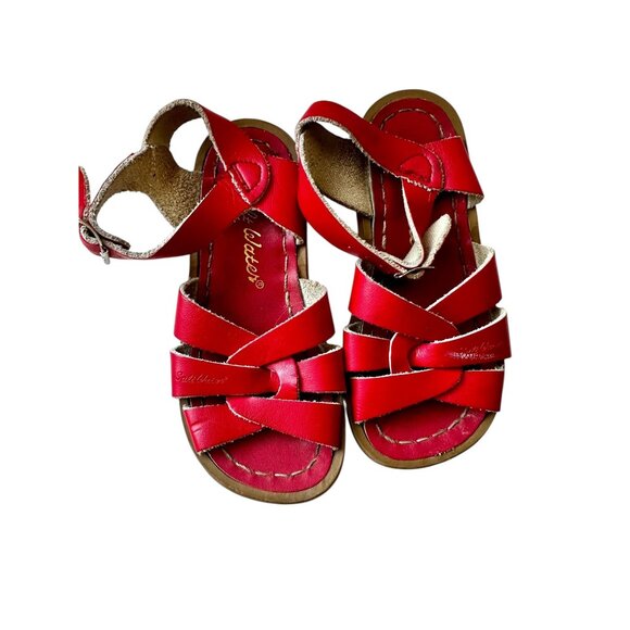 Toddler Salt Water Original Red Leather Sandals Waterproof Classic Strappy Size - Picture 2 of 7